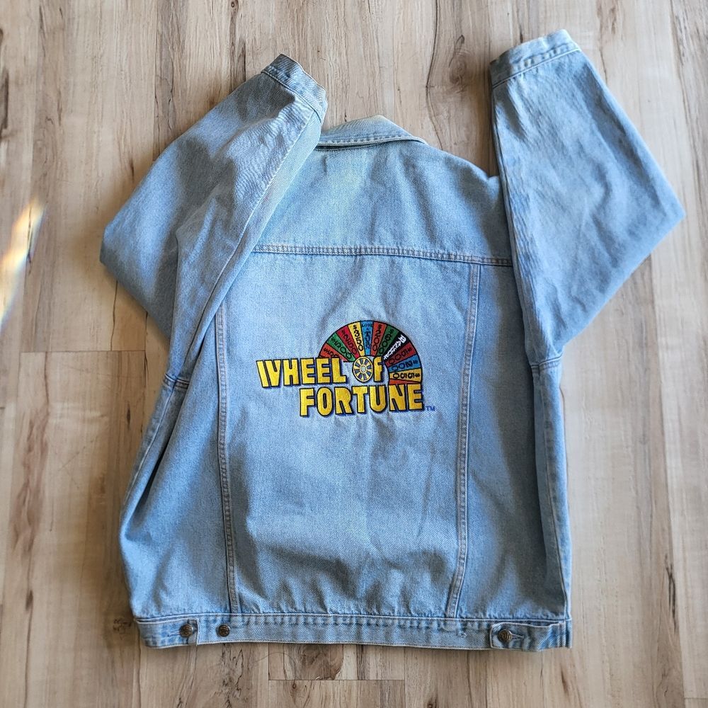 Vintage Harrahs East Chicago Limited Edition Wheel Of Fortune Denim Trucker